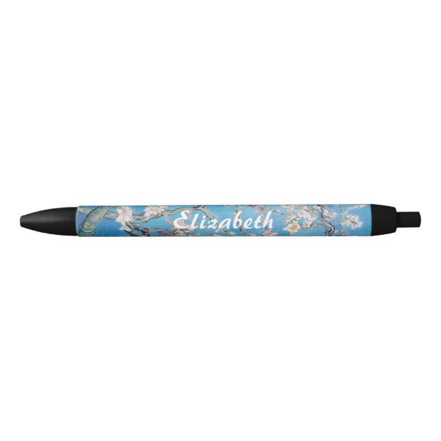 Almond Blossoms Blue Vincent van Gogh Art Painting Black Ink Pen (Front)