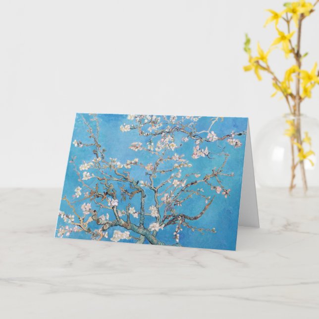 Almond Blossoms Blue Vincent van Gogh Art Painting Card (Yellow Flower)