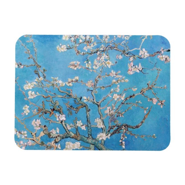Almond Blossoms Blue Vincent van Gogh Art Painting Magnet (Horizontal)