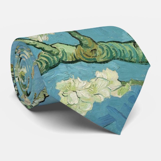 Almond Blossoms by van Gogh Tie (Rolled)
