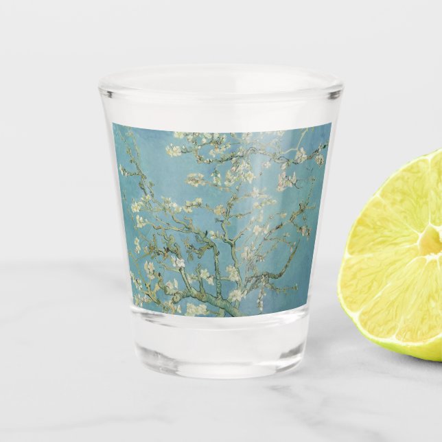 Almond Blossoms by Vincent Van Gogh Fine Art Shot Glass (Front)