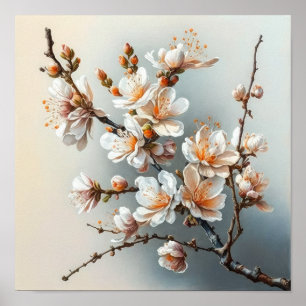 Almond Blossoms Flower Art Print Poster