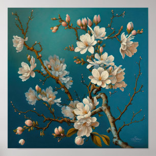 Almond Blossoms Flower Art Print Poster