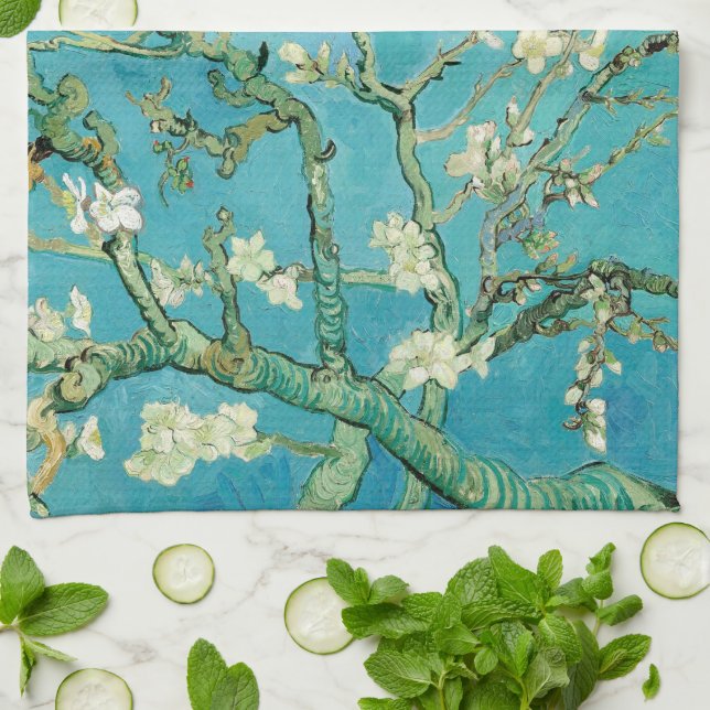 Almond Blossoms | Vincent van Gogh Tea Towel (Folded)