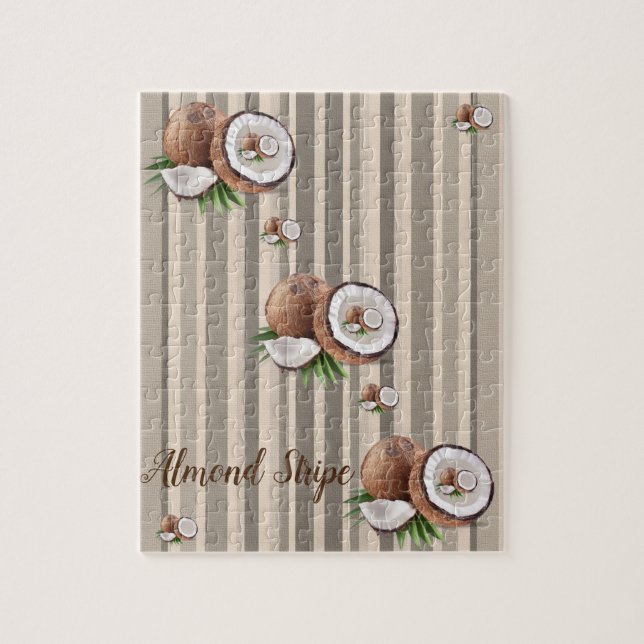 Almond Brown Stripe Jigsaw Puzzle Daisy (Vertical)