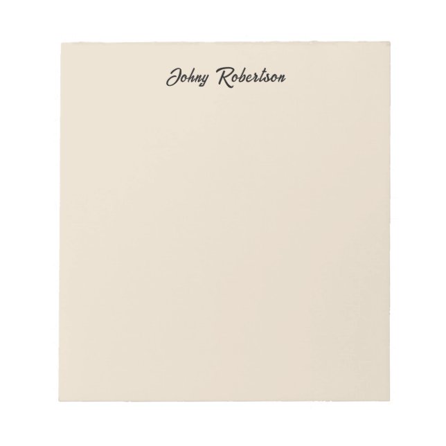 Almond Color Plain Elegant Professional Minimalist Notepad (Front)