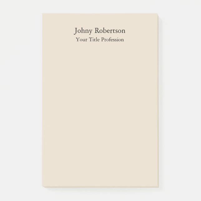 Almond Colour Plain Elegant Professional Modern Post-it Notes (Front)