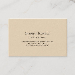 Almond & Cream Colour Modern Unique Elegant Plain Business Card