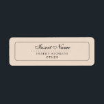 Almond Custom Plain Wedding<br><div class="desc">Almond design. Elegant font.  Personalised,  simple,  elegant modern plain white return address label. Ideal for bride,  groom's,  wife,  husband's names,  and address. Efficient art on several occasions. Address labels for use on wedding,  birthday,  bridal shower,  baby shower and holidays.</div>