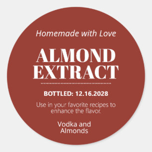 Almond Extract Modern Label Sticker ZEX_001b
