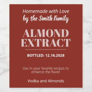Almond Extract Modern Label Sticker ZEX_001b