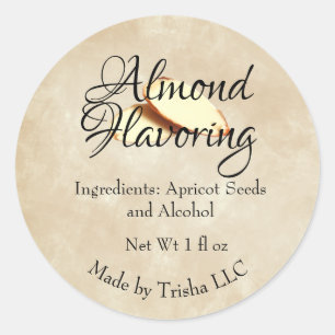 Almond Flavouring Custom Label Sticker