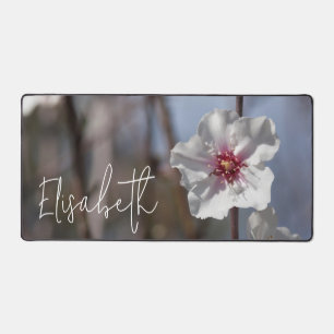   Almond Flower Nature Spring Modern Add Your Name Desk Mat