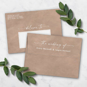 Almond Khaki Watercolor A7 5x7 Wedding Invitation Envelope