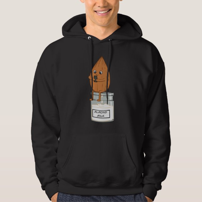 Almond Milk Vegan Vegetarian Animal Rights Activis Hoodie (Front)