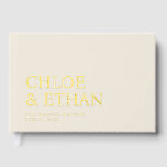 Almond Modern Wedding Foil Guest Book<br><div class="desc">Introducing our stunning Modern Wedding Foil Guest Book, designed to create lasting memories of your special day. This elegant guest book features a timeless, minimalist design with your names showcased in large, sophisticated serif font, making it the perfect addition to any wedding décor. The guest book is adorned with real...</div>