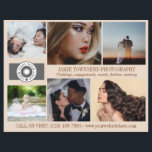 Almond Photo Collage QR Logo Photography Business Flyer<br><div class="desc">Almond beige marketing flyer for a professional photographer personalised with your photos, logos, contact information, custom text, and QR code. Professional photographer flyer to promote your business personalised with six photos on on side along with your logo, business name, tagline, and contact info in russet on a warm shade of...</div>