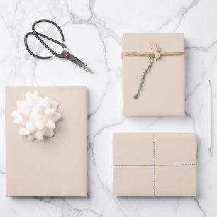 Almond solid color wrapping paper sheet
