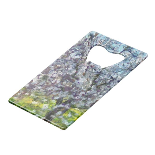 Almond Tree Blossom Dotted Art Style Painting (Front Angled)