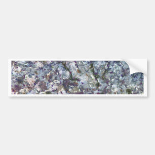 Almond Tree Blossom Dotted Art Style Painting Bumper Sticker