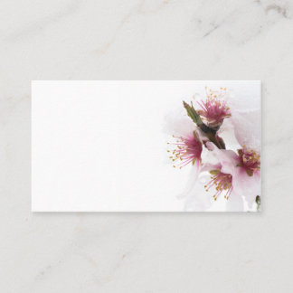 Almond tree flowers covered by snow business card