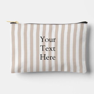 Almond & White Stripes Accessory Pouch