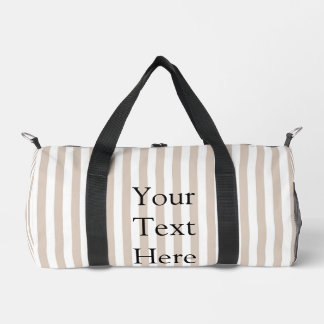 Almond & White Stripes Duffle Bag