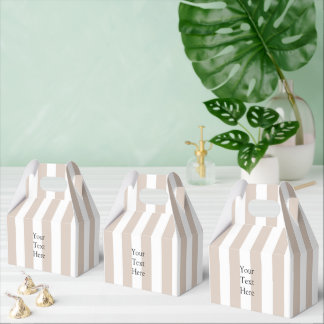 Almond & White Stripes Favour Box