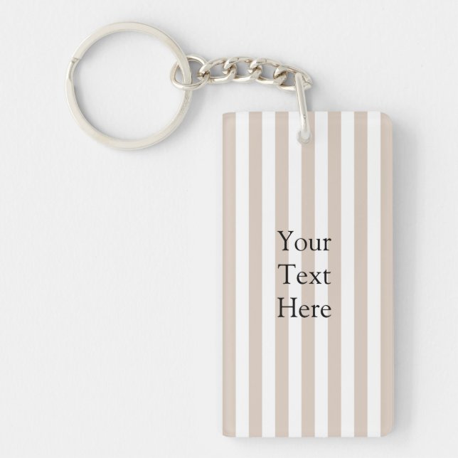 Almond & White Stripes  Key Ring (Front)