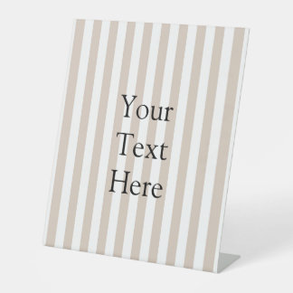 Almond & White Stripes Pedestal Sign