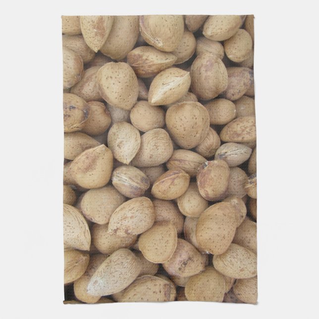 Almonds Fall Autumn Patterns Tea Towel (Vertical)