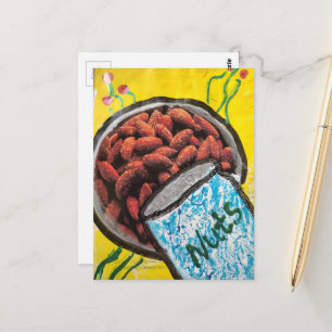 Almonds Mixed Media Collage Postcard