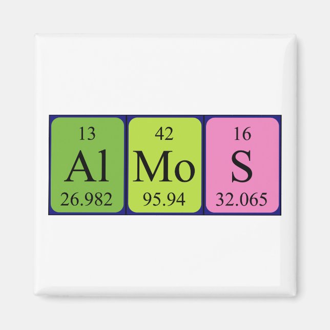 Álmos periodic table name magnet (Front)