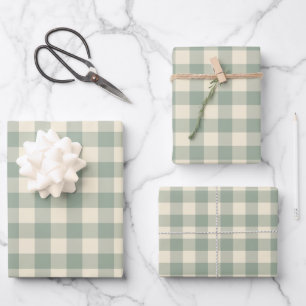 Almost Awake Gingham - Along the River plaid. Wrapping Paper Sheet