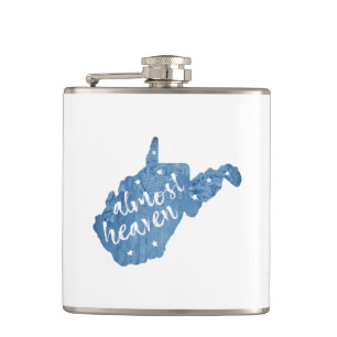 Almost Heaven West Virginia Hip Flask