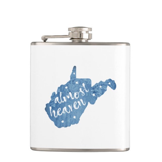 Almost Heaven West Virginia Hip Flask (Front)