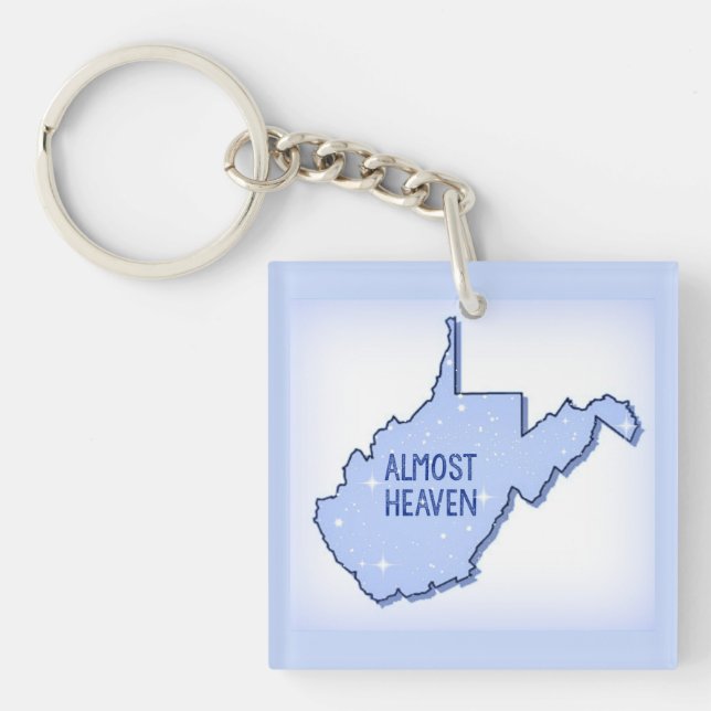 Almost Heaven West Virginia State Pride Keychain (Front)
