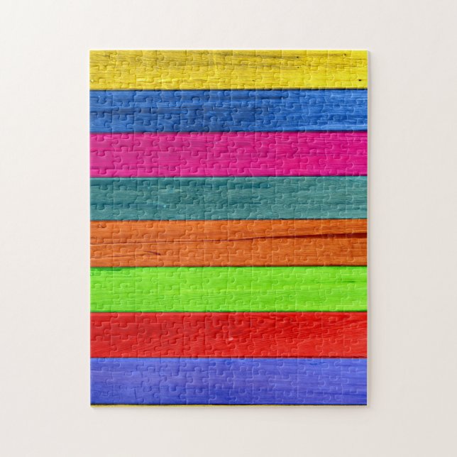 Almost  impossible colourful planks jigsaw puzzle (Vertical)