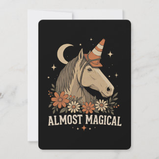 Almost Magical Funny Horse Unicorn Invitation