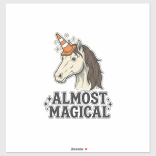 Almost Magical Unicorn Cone Vintage Graphic T-Shir