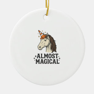 Almost Magical Unicorn Cone Vintage Graphic T-Shir Ceramic Tree Decoration