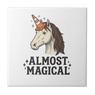 Almost Magical Unicorn Cone Vintage Graphic T-Shir Tile