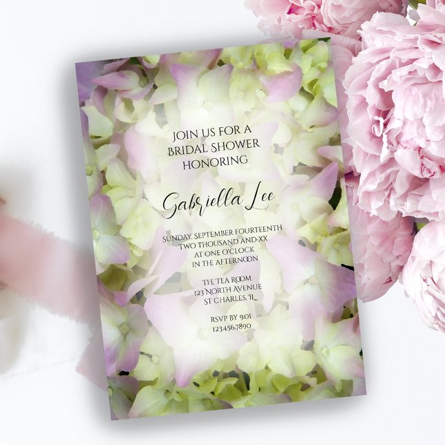 Almost Pink Hydrangea Bridal Shower Invitation (Creator Uploaded)