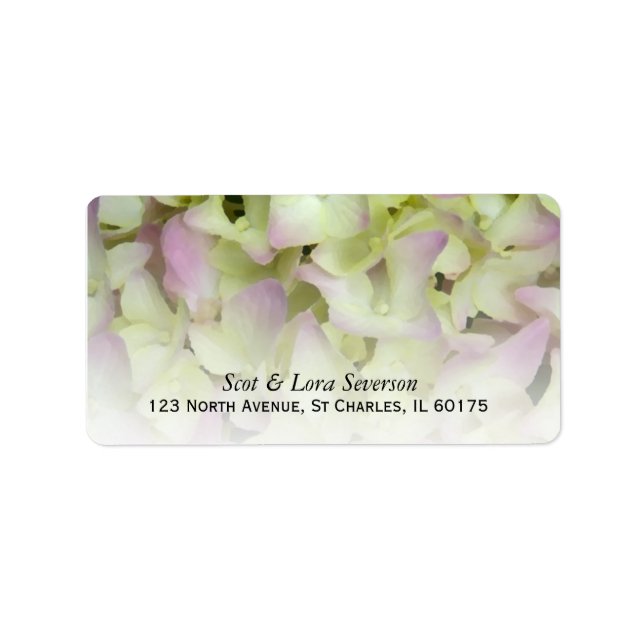 Almost Pink Hydrangea Floral Return Address Label (Front)