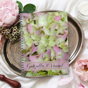 Almost Pink Hydrangea Floral Wedding Spiral Notebook