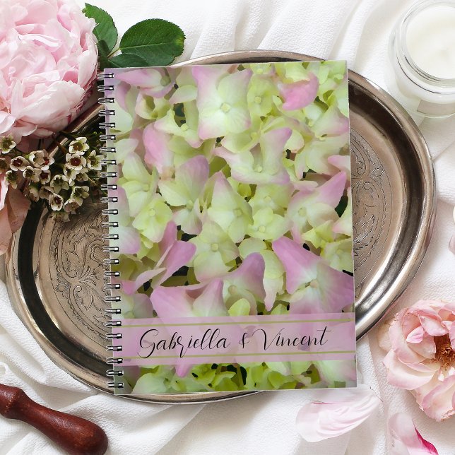 Almost Pink Hydrangea Floral Wedding Spiral Notebook (Creator Uploaded)