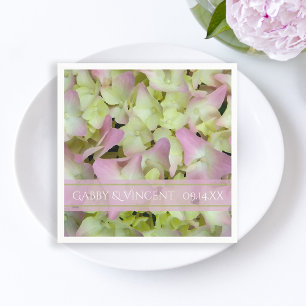 Almost Pink Hydrangea Flower Wedding Napkin