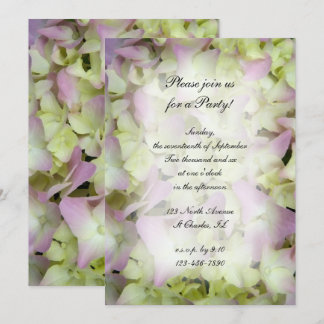 Almost Pink Hydrangea Flowers All Ocassion Party Invitation