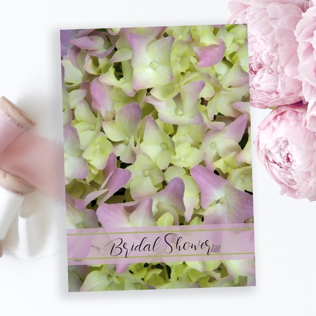 Almost Pink Hydrangea Flowers Bridal Shower Invitation (Creator Uploaded)
