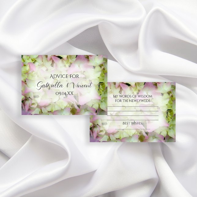 Almost Pink Hydrangea Flowers Wedding Advice Cards (Creator Uploaded)